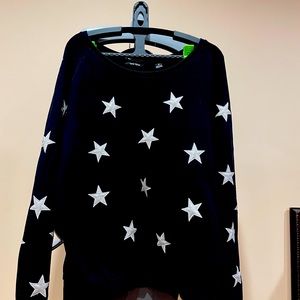 Mason Scotch pullover black with white stars in  Xl. Cotton made in Turkey